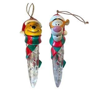 DISNEY Winnie The Pooh Tigger Icicle Christmas Ornament (lot of 2)
